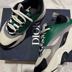 Dior Men's Sneakers in Green, Black, and White
